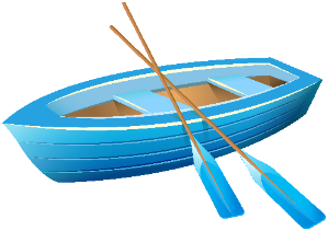 a blue rowing boat 
